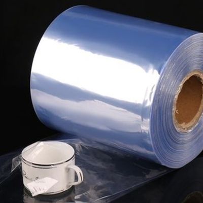 투명한 열성 PVC 수축 랩 필름 중앙 접힌 PVC 수축 포장 필름 롤
