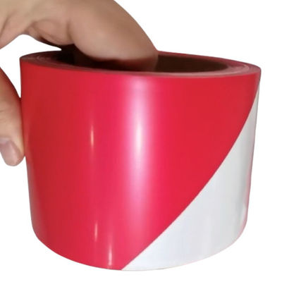 80 - 150 미크론 PE 보호 필름 LDPE HDPE 빨간색 흰색 경고 테이프