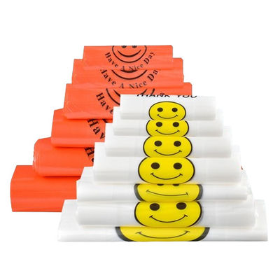 중형 재사용 가능한 플라스틱 웨스트 휴대용 가방 HDPE LDPE 컬러 티셔츠 가방